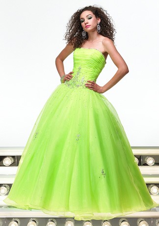 White wedding dress clean and nice in life seemed perfect lime green prom